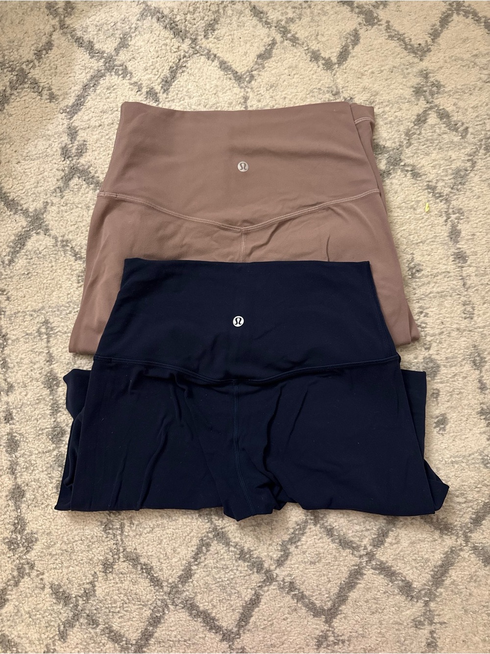 Lululemon Women’s Bottoms - Brown and Navy High-Waist Leggings